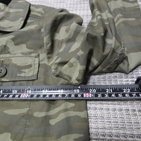 CASLON Womens SP Petite Green Camouflage Button Utility Jacket Shacket Military - Picture 6 of 9